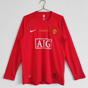 Retro Manchester United Home 2008 Champions Full Sleeve