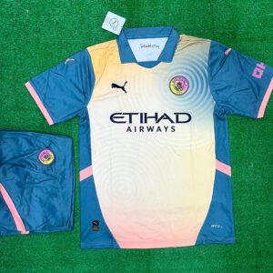 MANCHESTER CITY FOURTH 24-25 JERSEY KIT JERSEY AND SHORTS